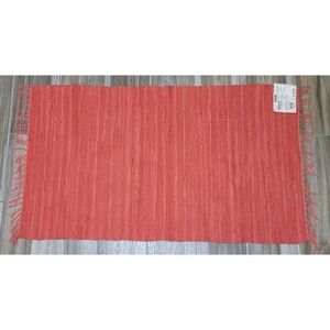 IKEA Orslev Rug 2x4 Coral Cotton Woven Tassel Throw Area Rug New Tag READ